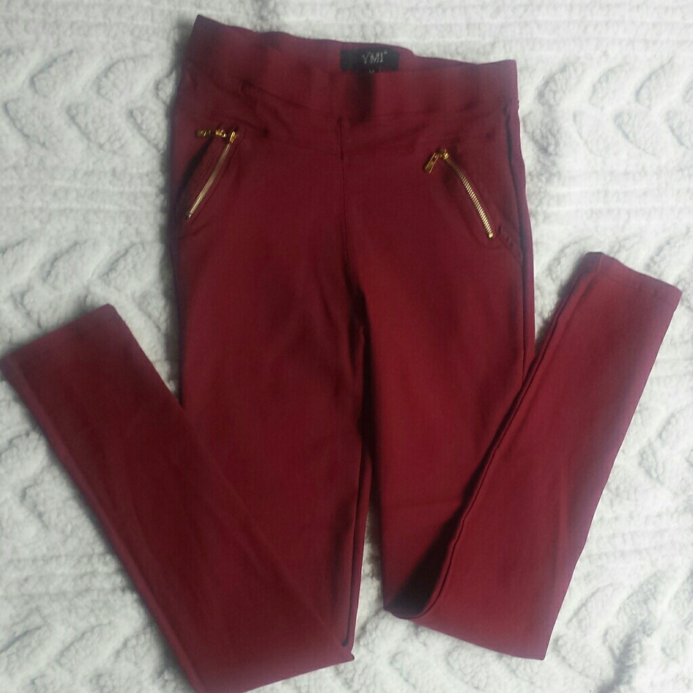 New medium wine red tight pants